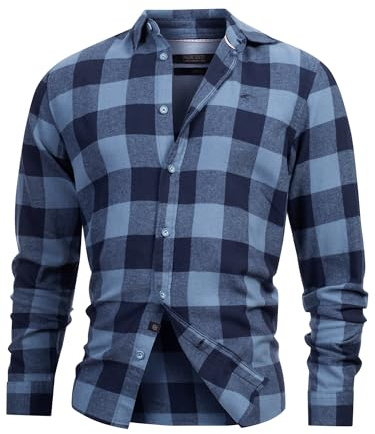 Indicode Herren INGilman Hemd kariert aus Baumwollmischung mit Kent-Kragen | Kariertes Herrenhemd für entspannte Casual-Looks, Freizeithemd, Hemdjacke, Langarmhemd, Baumwollhemd, Casualhemd für Männer