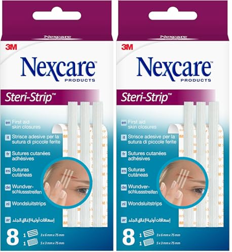 Nexcare Steri-Strip Wundverschlussstreifen, assortiert, 8/Packung, 8 Stück (2er Pack)