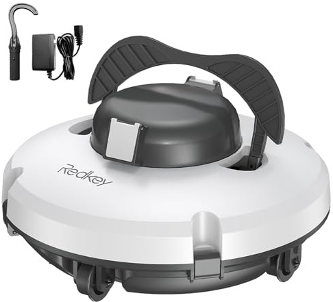 Redkey Upgrade S100 Poolroboter Akku, Akkulaufzeit 200 Minuten,Max Steigung 18°,Selbstparkend, Automatische Poolreiniger Kabelloser, Poolreinigungsroboter,Geeignet für Flache Pools bis zu 120 m²