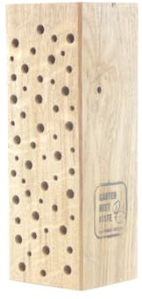Bienenhotel Stamm Insektenhotel Wildbienen Eiche Massivholz Hartholz Wildbienenhotel Nisthilfe Bienen (Natur unbehandelt, 25 cm)