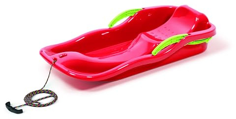 Prosperplast Schlitten Race Rot | schneller Kunststoffschlitten für Schnee & Abfahrten | robust & frostbeständig | leicht & kompakt | strapazierfähig & langlebig | 87×40×18 cm
