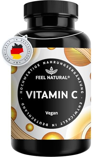 Vitamin C hochdosiert - 1000mg pro Tablette – 180 Tabletten - Vitamin C als L-Ascorbinsäure – vegan – in Deutschland entwickelt & laborgeprüft
