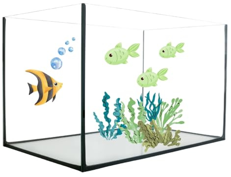 Aquarium Becken Rechteckig Glas Aquariumbecken Mini Aquarium Salzwasseraquarium Nano Glasbecken Glasaquarium Aufzuchtbecken 40x25x25 cm 25 L