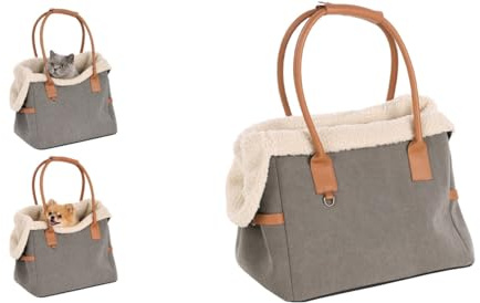 Hundetasche - Tragetasche Kuzco Braun – 40x25x29cm – Polyester – herausnehmbare Fütterung – Abnehmbarer Boden – Standfüße – Sicherheitsleine – Tragegriffe