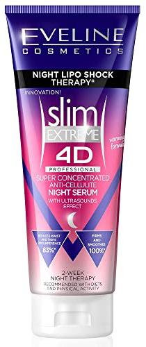 Eveline Cosmetics Night Lipo Shock Therapy – Superkonzentriertes Nachtserum mit Ultraschall-Effekt, PHYTOSONIC™ & ISOCELL SLIM™ für Straffung, Cellulite-Reduktion & glatte Haut, 250 ml