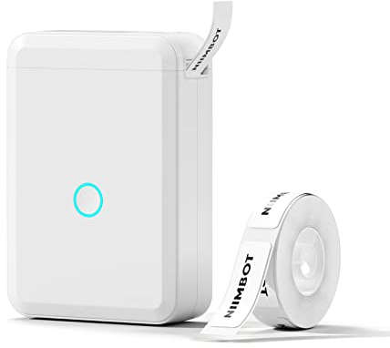NIIMBOT D110 Etikettendrucker, Bluetooth Selbstklebendes Etikettiergerät Tragbarer Labeldrucker Label Printer mit iOS Android,Für Zuhause Büro (Weiß)