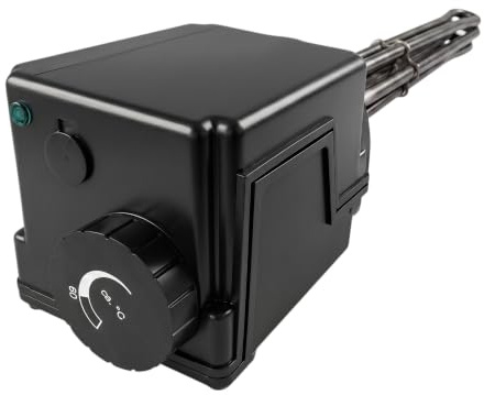 Heizpatrone 7,5 kW 400V | Heizstab für Pufferspeicher & Warmwasser | Eintauchtiefe 600 mm | 1½ | Incoloy 825 | isoliert | Thermostat & STB