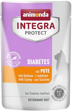 animonda INTEGRA PROTECT Katzenfutter nass Diabetes mit Pute (24 x 85g), vom Tierarzt empfohlen bei Diabetes Mellitus, mit Veterinären entwickeltes Diätalleinfutter für erwachsene Katzen