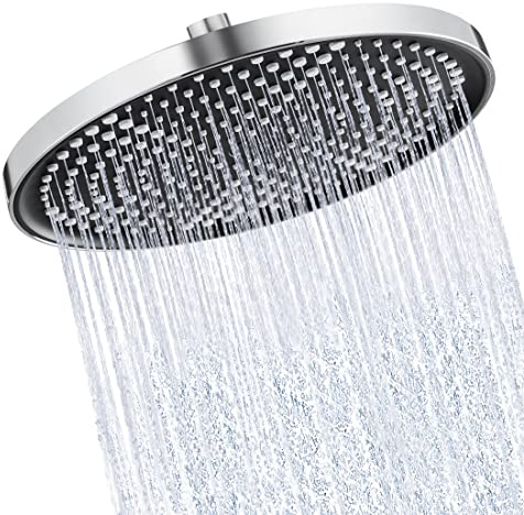 KES Duschkopf Regendusche 10 Zoll, Regenduschkopf Duschbrause Dusche Anti-Kalk Kopfbrause Rund Regendusch, J314S10-CH