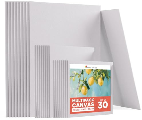 Zenacolor Leinwand Zum Bemalen 3 Größen (30 Stück) - Leinwände Set 280 g/m² 100% Baumwolle - Für Acrylfarbe, Ölmalerei, Gouache