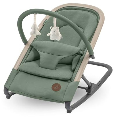 Maxi-Cosi Kori 2-in-1-Babywippe mit Spielzeugbogen, 0–2 Jahre, bis zu 15 kg, Easy-in-Gurt, leicht und kompakt, Eco Care, Beyond Green