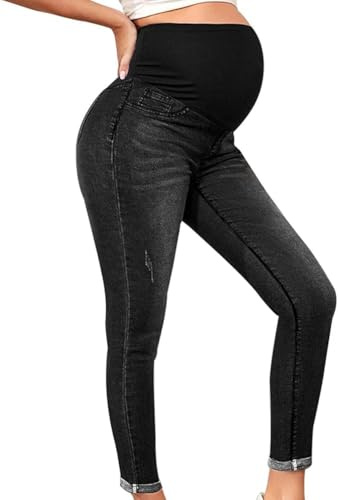 Baitang Jeans Skinny Jeans,FüR Schwangere Schwangerschafts Jeans, Lang Umstandshose Jeans,Hose Destroyed Jeans,Maternity Jean,Denim Leggings,FüR Umstands Jeans