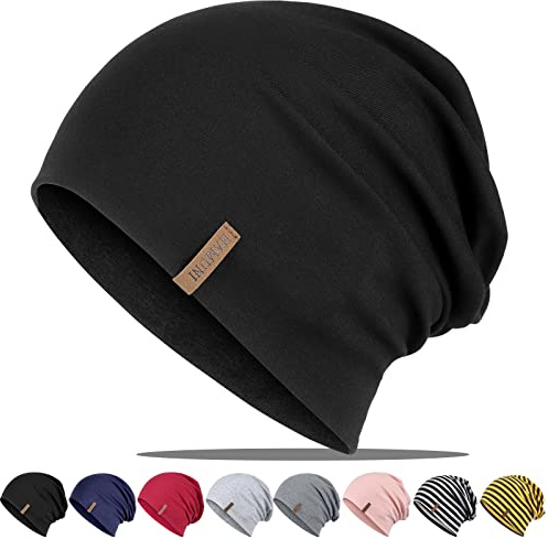 HAMUNI Mütze Damen Herren Baumwolle Slouch Beanie Mütze Leichte Dünne Mütze | Weich Atmungsaktiv Universell einsetzbar als Laufmütze, Alltagshut oder Chemo-Mütze für Alle Jahreszeiten