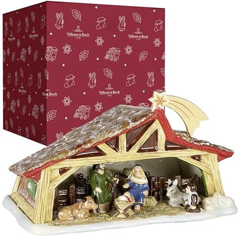 Villeroy & Boch - Christmas Toy's Memory Krippe Bunt, Weihnachtskrippe mit Krippenfiguren, Weihnachtsdorf, Weihnachtsdeko, Weihnachtsstall, Weihnachten Dekoration, Xmas, Hartporzellan