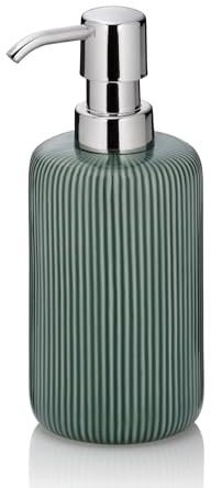 kela Seifenspender, 350ml, AVA, Keramik, Glänzend, grün | Spülmittelspender nachfüllbar, Pumpflasche, komfortable Bedienung und hygienische Handhabung, Pumpspender