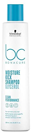 Schwarzkopf Professional Bonacure Moisture Kick Shampoo Normales Trockenes Haar Vegan Glycerol Feucht Gepflegtes Haargefühl Verhindert Austrocknung Silikonfrei 250 ml