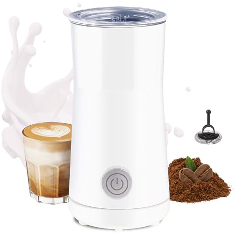 Huogary Milchaufschäumer Einfacher Milchaufschäumer und Dampfer 2-in-1 Milchdampfer mit heißem Milchschaum und heißer Milch für Latte, Macchiato, Cappuccino (weiß)