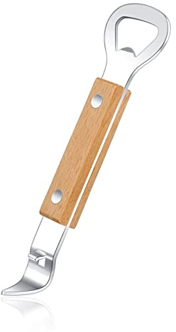 Vethwal Magnetischer Dosenstanzer Flaschenöffner, manueller Edelstahl-Kirchenschlüssel-Dosenöffner mit Magnet für Camping und Reisen, 1 Packung