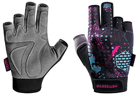 Bassdash Astro Fahrradhandschuhe Trainingshandschuhe Angelhandschuhe Fingerlose Winter Handschuhe rutschfest Atmungsaktiv Kletterhandschuhe für Angeln Motoradfahren Klettern Fitness