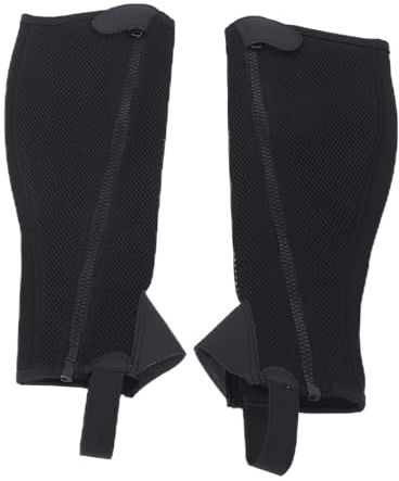 equlup 2er-Pack Kinder-Halbchaps, Schwarze Flexible Mesh-Reitchaps REIT-Halbchaps REIT-Schutzchaps REIT-Schutzausrüstung für Kinder(CL)