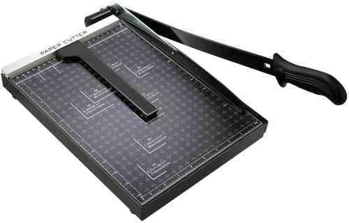 COOCHEER A4 Papierschneider, Profi Fotoschneider Papierschneidemaschine für Büro, 12 Blatt, Schwarz