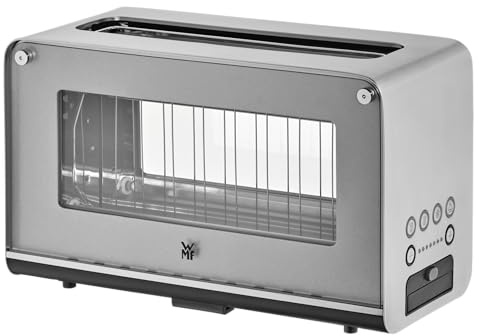 WMF Lono Toaster Glas mit Brötchenaufsatz, für 2 Scheiben, XXL-Toast, Aufwärm-Funktion, 7 Bräunungsstufen, edelstahl matt