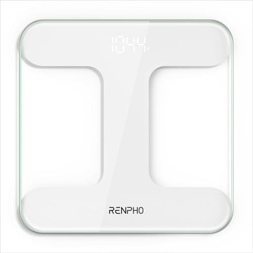 RENPHO Personenwaage Digital, Waage Personen mit heller LED-Anzeige, sehr genau bis 0,1 lb, Batterien enthalten, 400 lbs/180kg Kapazität, Core TS