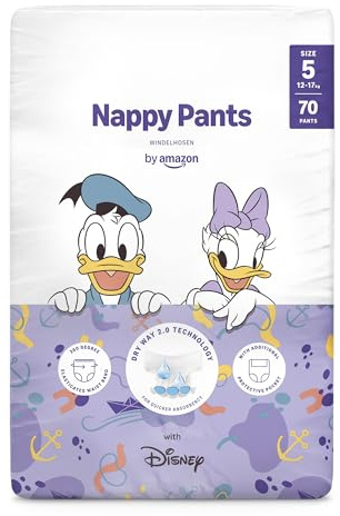 by Amazon Disney-Windelhosen, Größe 5 (12–17 kg), 70 Stück, weiß (früher von der Marke Mama Bear, dasselbe Produkt)