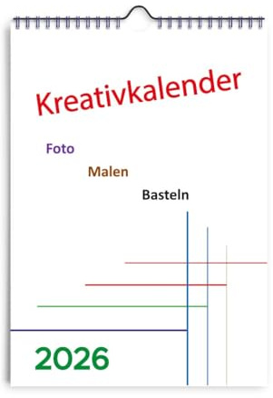 Bastelkalender 2026 DIN A4 Hochformat zum Basteln und Selbstgestalten DIY (Weiß)
