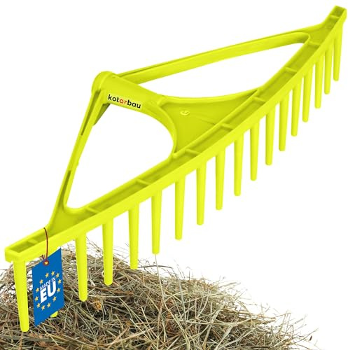 KOTARBAU® Heurechen - 64 cm - ohne Stiel - Laubrechen Kunststoff - für Gras- & Heckenschnitt - 18 Zinken - Rechen für Garten - Laubbesen - Heuharke - Kunststoff - Seledin