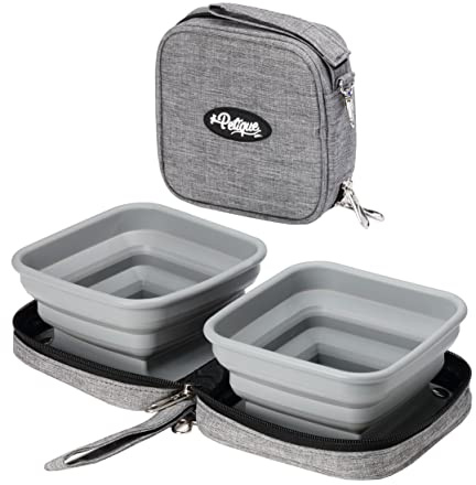 Portabowl – Umweltfreundliche Faltbare 2-in-1-Hundenäpfe – hochwertige Reise-Hundenäpfe mit Reiseetui – leicht und kompakt – 100 % lebensmittelechtes Silikon, BPA-frei. Für kleine und große Hunde