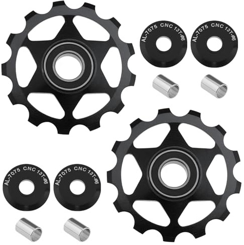 The Lord of the Tools 2 Stück 13T Stützrad Riemenscheibe Schaltwerksrolle Kompatibel mit Shimano, Kompatibel mit SRAM 8, 9, 10, 11, 12-Gang Umwerfern, Schwarz