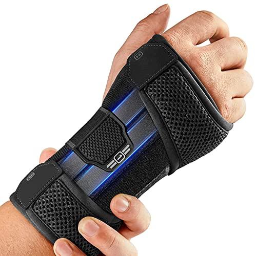FREETOO Handgelenkstütze mit 3 Metallschiene zur Karpaltunnelsyndrom, Komfort Handgelenk Bandagen mit Weiche Polster für Frauen Männer, Handgelenkschiene für Tendinitis,Arthritis,Verstauchungserholung