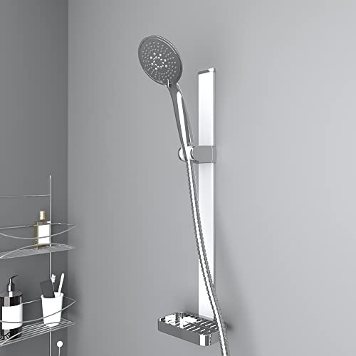 Duschstange Duschbrause Duschkopf Halter Ohne Bohren 3M Kleber (Mit Brausekopf)
