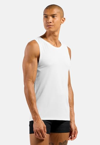 Odlo Herren-Unterhemd Kurzarm Active F-Dry Light | Weiß | Größe M | Funktionsshirt atmungsaktiv | Funktionsunterwäsche