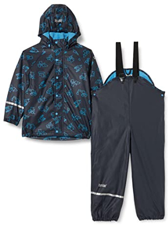 CareTec Unisex Kinder Rain Suit - Pu W. Fleece Regenmantel, Dark Navy (778), 92 EU
