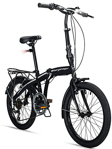 Bergsteiger Windsor 20 Zoll Faltrad, Klapprad, 6 Gang-Schaltung, LED Batterie-Licht, Quick-Fold-System, Klappfahrrad