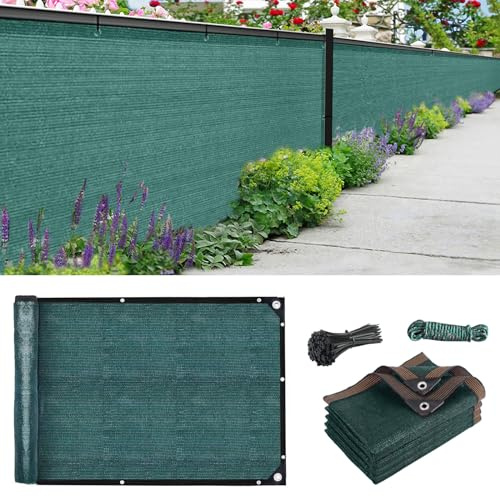 TUAKIMCE Zaunblende Sichtschutz 2 x 5m,Sichtschutzzaun 90% HDPE-Schattennetz für den Außenbereich, UV-beständiges, reißfestes Sonnenschutznetz mit Kabel und Schnur