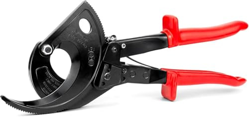 TINMAGI Kabelschere Ratschen-Kabelschneider, Ratschenkabelschneider Schneidet bis zu 400 mm², Ratschenschneider und Drahtkabelschneider, Druckverstellbarer Drahtschneider HS520A
