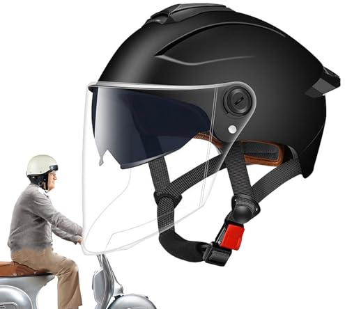 Miyanvuo Leichthelm - Halbschalenhelm | mit Doppelvisier für Männer bei Straßenrennen Motorroller Sportmotorrad