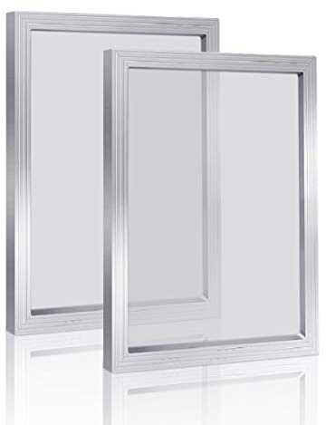 Aluminium-Siebdruckrahmen mit 43T/110 weißem Netz für Siebdruck, 20,3 x 25,4 cm, 2 Stück