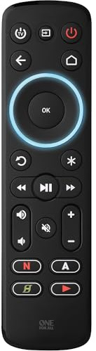 One For All Streaming Universalfernbedienung - Streaming-Boxen (Roku, Apple TV und viele mehr), TV-Gerät und Soundbar - Lernfunktion - Hintergrundbeleuchtete Tasten - Schwarz - URC7935