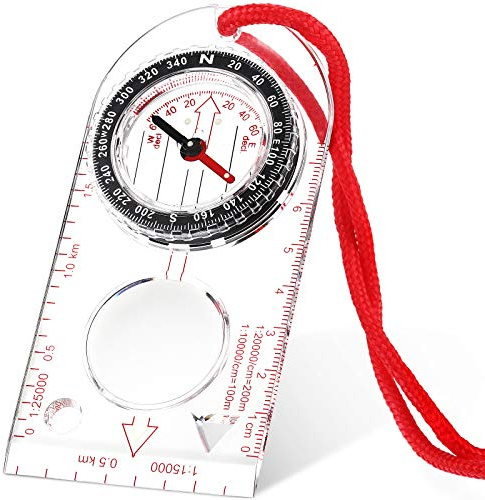Skylety Navigation Kompass Boy Scout Compass Orientierungslauf Kompass Leichter Wanderkompass mit Einstellbarer Neigung für Expedition Karte Lesen Navigation Orientierungslauf (12,5 x 6,0 cm)