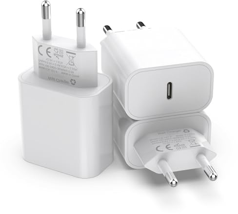 USB C Adapter 25W, USB C Ladegerät PD 3.0 iPhone schnellladegerät für iPhone 17 Air/16/15/14 Plus Max/13/12/11 X XR 8,iPad stecker Apple netzteil 3er pack Power Adapter ladestecker netzstecker Charger