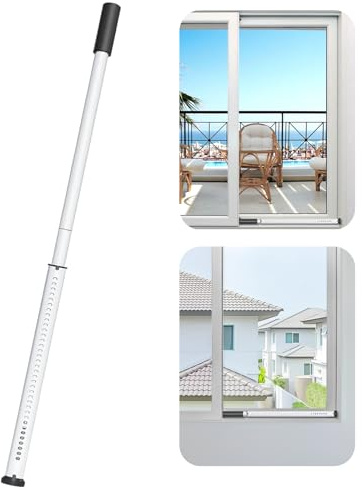 AceMining Sicherheitsstange für Schiebetüren, strapazierfähig, 50,8–127 cm, verstellbar, Mehrzweck-Fenster-Sicherheitsstangen, Schiebetür-Stopper, Weiß, 1 Stück