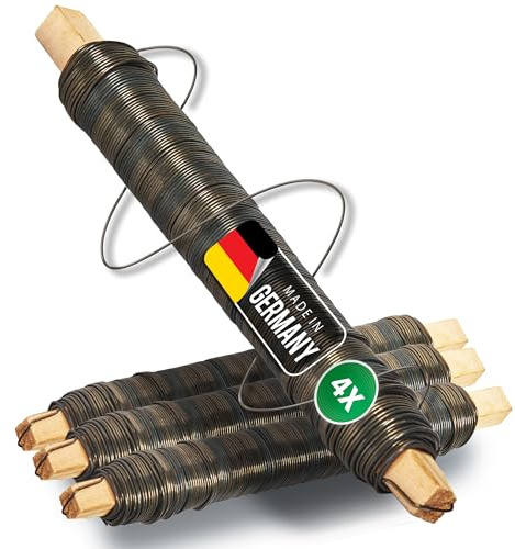 Novatool 4x Wickeldraht I geglüht I 0,65 mm I Draht I Basteldraht Metalldraht Blumendraht Bindedraht Biegedraht Pflanzendraht rostfrei Dekoband Dekodraht