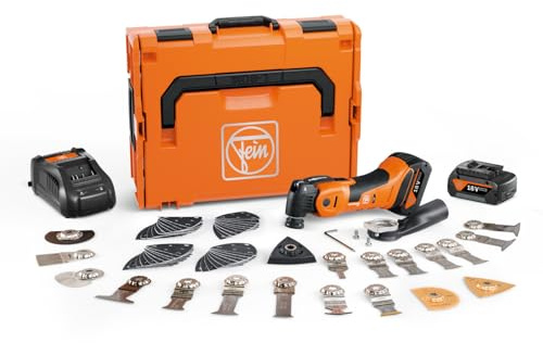 Fein Akku Multimaster AMM 700 MAX TOP 4.0 AH AS (18 V, Akku 4,0 Ah, AMPShare, StarlockMax, inkl. Zubehör-Set 60-teilig für Holz, Kunstsoff + Metall, Multifunktionswerkzeug, in L-Boxx) 71293661000