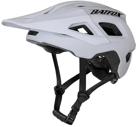 Mountainbike-Helm für Damen und Herren, MTB Fahrradhelm E-Bike Helm für Erwachsene, Größe (52-60 cm) (Weiß, M(52-56CM))