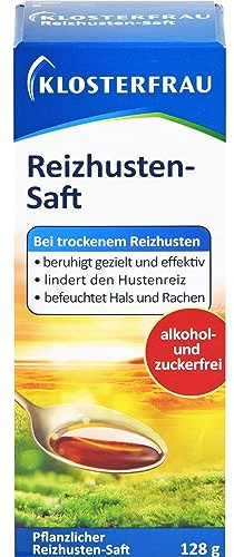 Klosterfrau Reizhusten-Saft/Natürlich lindernder & befeuchtender Hustensaft mit Isländisch Moos gegen trockenen Reizhusten, 128 g, 134480