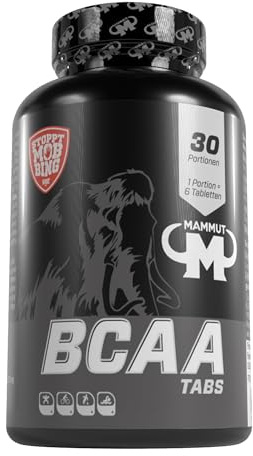 Mammut Nutrition BCAA Tabletten, vegan, 6000 mg pro Portion, 180 Stück | Mit L-Leucin, L-Isoleucin und L-Valin; gelatinefrei, ohne Farb-, Süß- und Konservierungsstoffe, Tagesration 6 Tabs